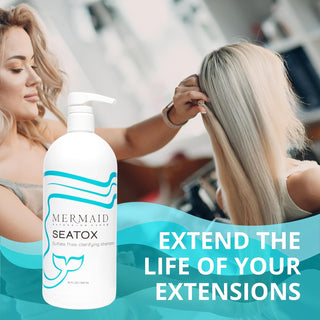 SEATOX Clarifying Shampoo for Extensions, Sulfate Free 32oz